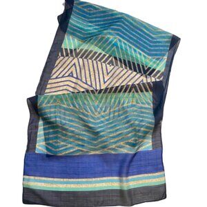 Coldwater Creek Silk Cotton Blend Oversized Scarf Wrap